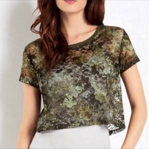 Map to Mars Green Lace Top